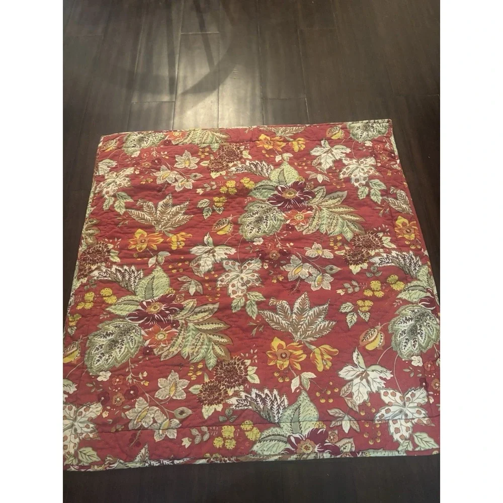 Pottery‎ Barn Floral Euro Quilted Pillow Sham Cover Reversible
